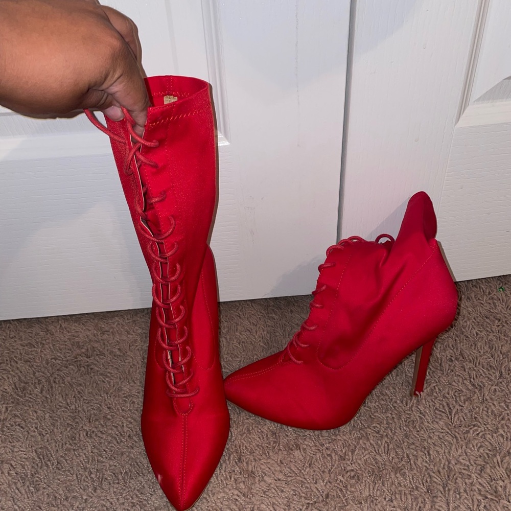 Red sexy boots